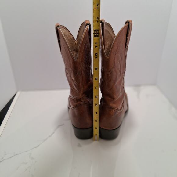 Durango Cowboy Western Pointed Toe  Men Pull On Leather Boots Tan Brown SZ-9 EE main image 5